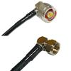 25 feet RG58 N Male Angle to F Male Angle RF Pigtail Coaxial Cable view 1