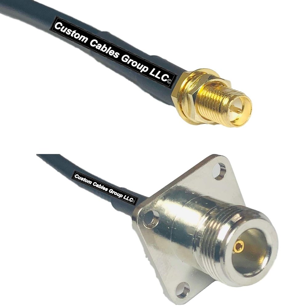 10 feet RG58 RP-SMA Female to N Flange Female RF Pigtail Coaxial Cable