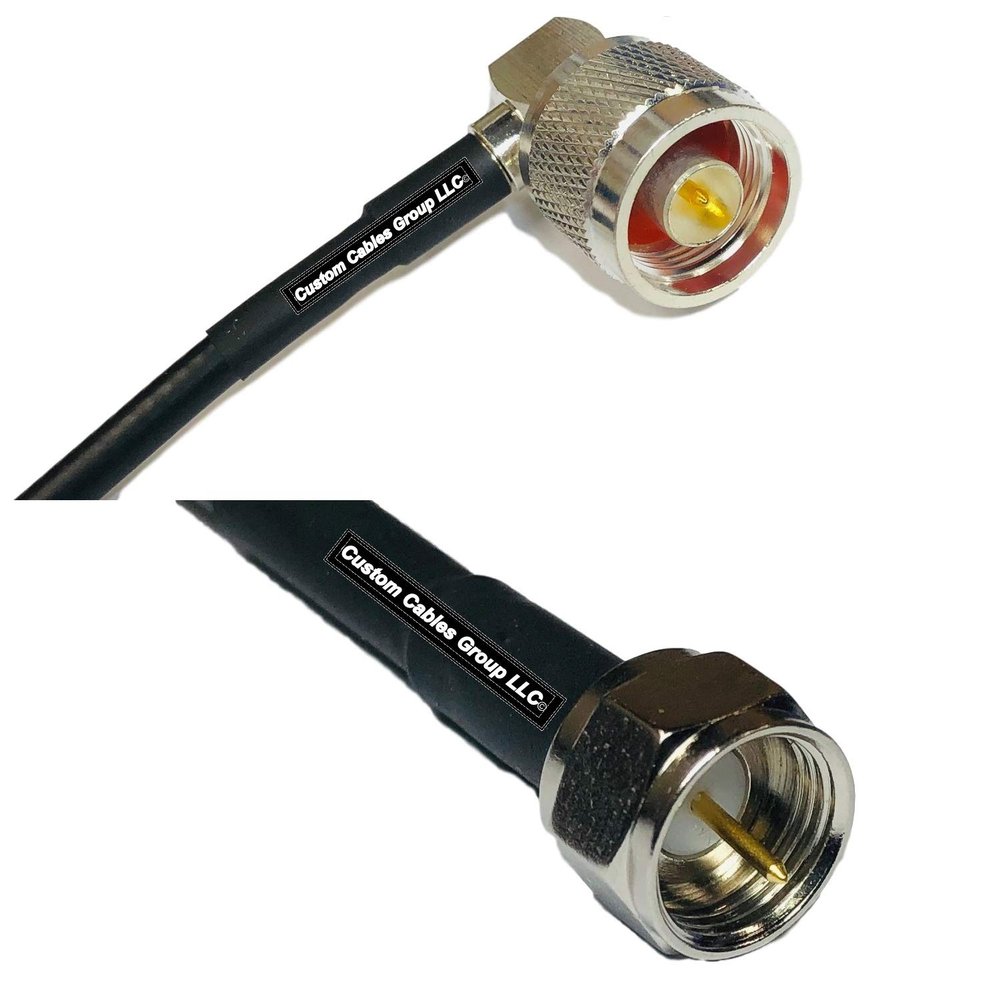25 feet RG58 N Male Angle to F Male RF Pigtail Coaxial Cable