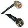 25 feet RG58 N Male Angle to F Male RF Pigtail Coaxial Cable view 1