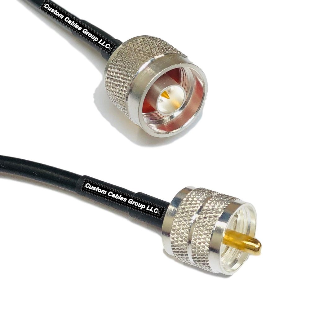 25 feet RG58 N Male to PL259 UHF Male RF Pigtail Coaxial Cable
