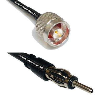 10 feet RG58 N Male to AM/FM Male RF Pigtail Coaxial Cable