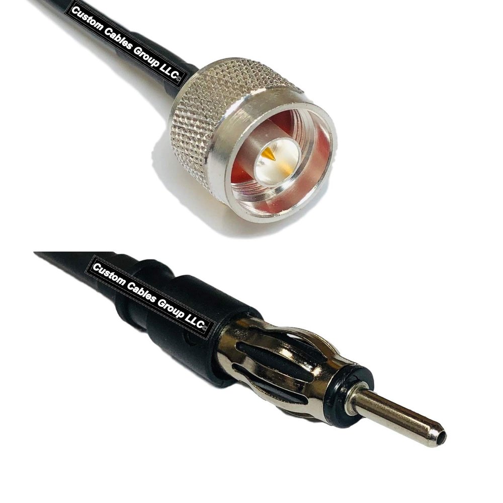 10 feet RG58 N Male to AM/FM Male RF Pigtail Coaxial Cable