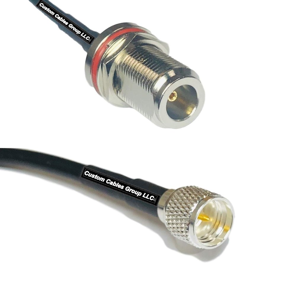 10 feet RG58 N Female Bulkhead to Mini UHF Male RF Pigtail Coaxial Cable