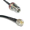 10 feet RG58 N Female Bulkhead to Mini UHF Male RF Pigtail Coaxial Cable view 1