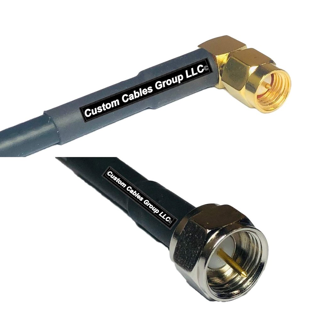10 feet RG58 SMA Male Angle to F Male RF Pigtail Coaxial Cable