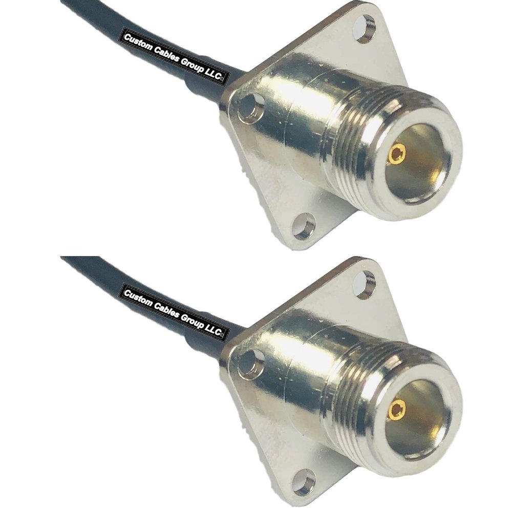 25 feet RG58 N Flange Female to N Flange Female RF Pigtail Coaxial Cable