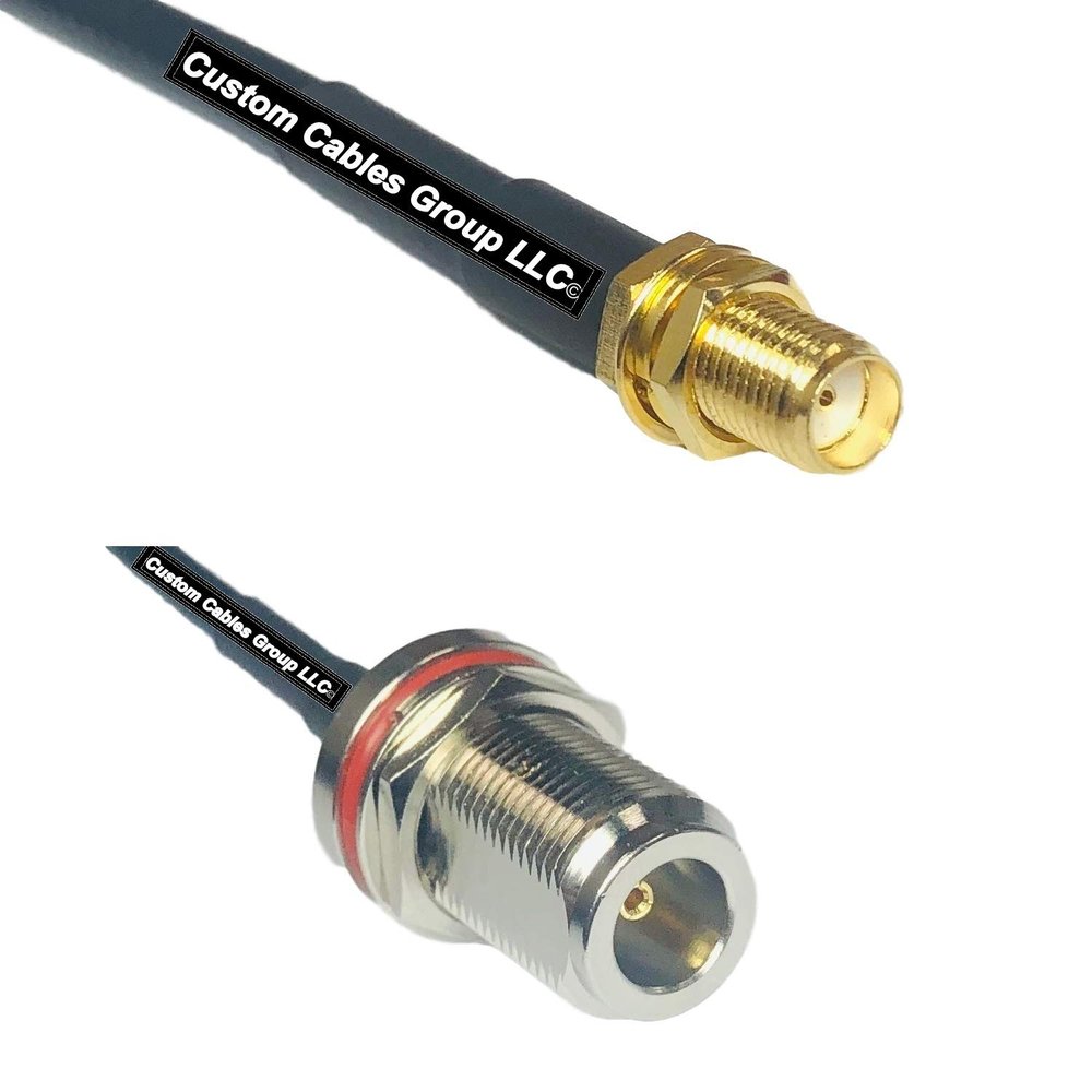 10 feet RG58 SMA Female to N Female Bulkhead RF Pigtail Coaxial Cable