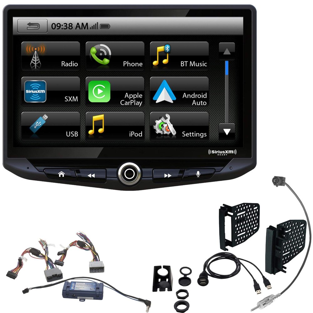 STINGER Wrangler JK (11-18) Radio Replacement Kit Heigh10 10" Infotainment System with Android Auto, CarPlay, Bluetooth, with Dash Kit, Interface, Dual USB Port & Antenna Adapter