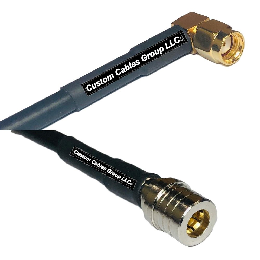 25 feet RG58 RP-SMA Male Angle to QMA Male RF Pigtail Coaxial Cable