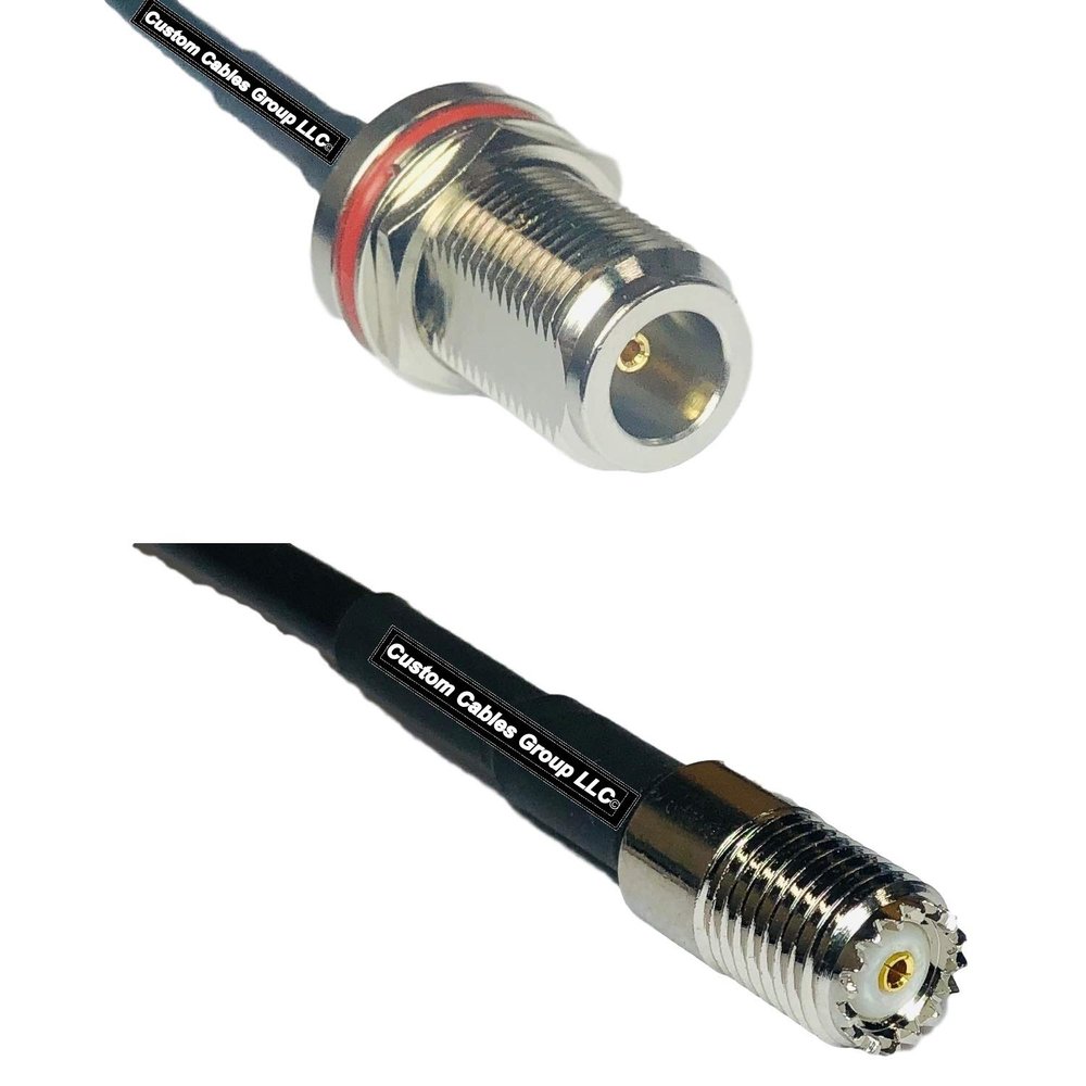 25 feet RG58 N Female Bulkhead to Mini UHF Female RF Pigtail Coaxial Cable
