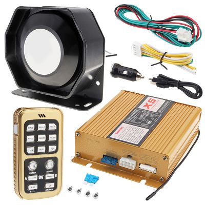 ePathChina DC12V 200W 18 Sound Loud Car Warning Alarm Police Siren Horn Speaker with MIC System and Remote Control