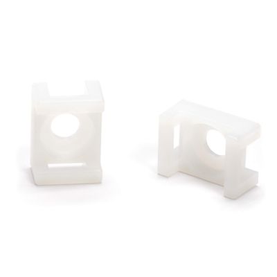 THE CIMPLE CO Saddle-Type Zip Tie Mounts - Mounting Blocks for Cable, Cord, and Wire Organization - Cable Tie Mounting Bases - Saddle-Shaped Anchors for Securing Bundles of Wires - 50 Pack, White