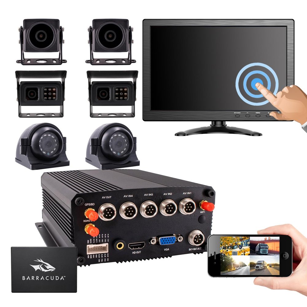 (1TB SSD Icluded) JOINLGO 8 Channel GPS WiFi 4G 1080P Mobile Vehicle Bus dvr Camera Video Recorder Kit APP/Web/PC Remote View Video and Tracking for Fleet Management