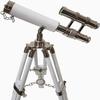 Nautical Marine Vintage Collection White Leather Telescope Tabletop Movie view 2