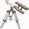Nautical Marine Vintage Collection White Leather Telescope Tabletop Movie view 4