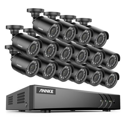 ANNKE Home Security Camera System, 16 Channel 3K Lite DVR Recorder, 16 x 2MP Outdoor Wired Surveillance CCTV Cameras, Up to 100 ft Night Vision, AI Motion Detection, Remote Access, No Hard Drive