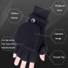 USB Powered Heating Pattern, Heated Gloves, USB Hand Warmers Winter Warm, Sports Laptop Computer Gloves 2 in 1 Full & Fingerless Mitten for Women Men Girls Boys,B view 3
