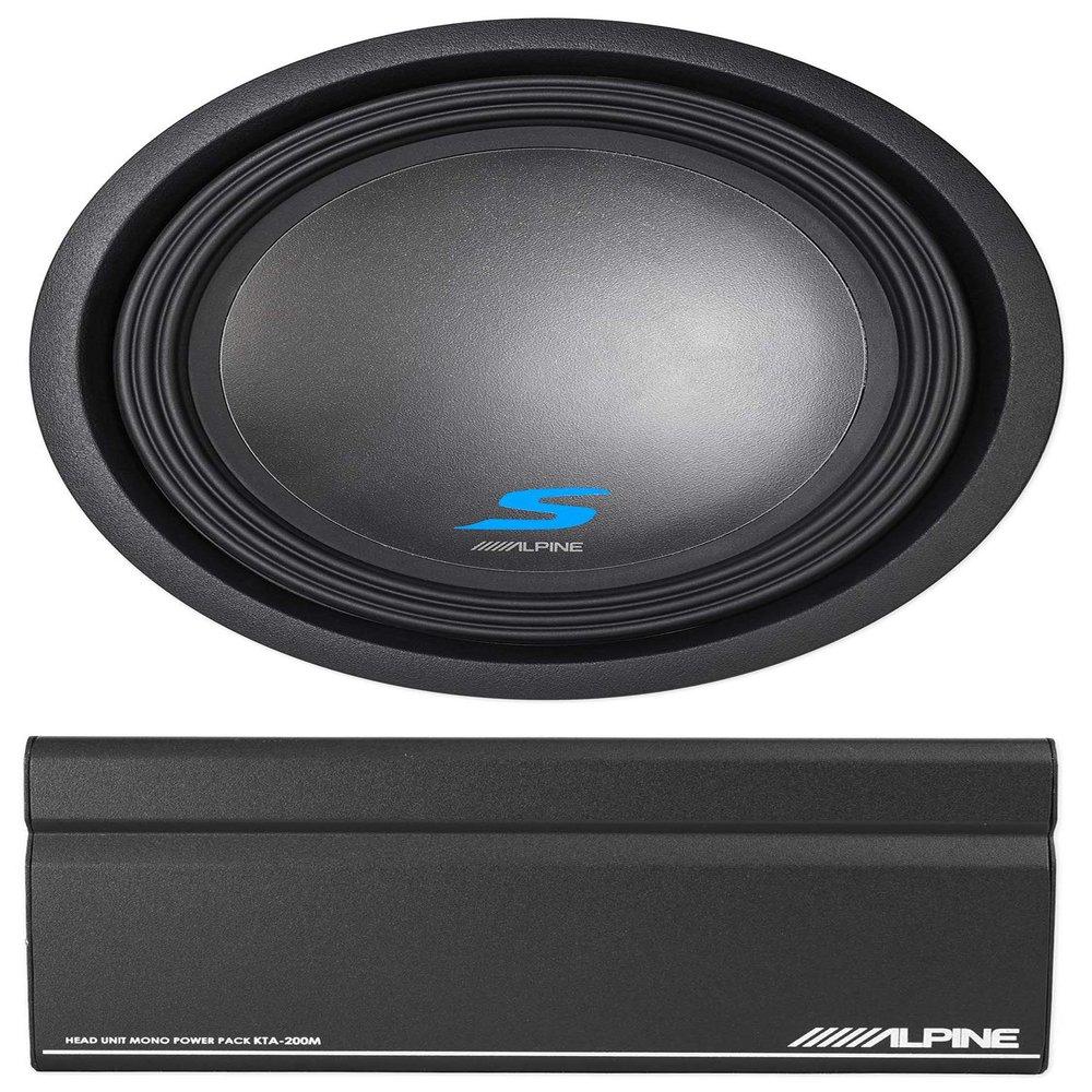 Alpine S-W12D2 12" 1800w Car Audio Subwoofer Sub+Mono Amp Power Pack Amplifier