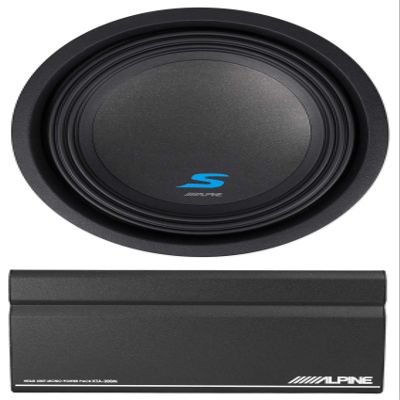 Alpine S-W10D2 10" 1800w Car Audio Subwoofer Sub+Mono Amp Power Pack Amplifier