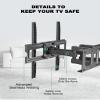 Full Motion TV Wall Mount Bracket, Dual Articulating Swivel Extension Arm for Most 26-55 Inch LED, LCD, OLED Flat Curved TVs with Max VESA 400x400mm, Holds up to 99 lbs by ERGO TAB, Black (EBMF3) view 3