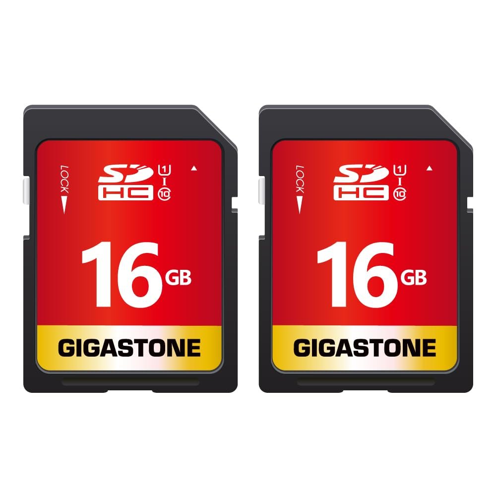 GIGASTONE 16GB SD Card 2-Pack UHS-I U1 Class 10 SDHC Memory Card High-Speed Full HD Video Compatible with Canon, SPYPOINT TACTACAM WOSPORTS Trail Camera, with 2 Mini Cases