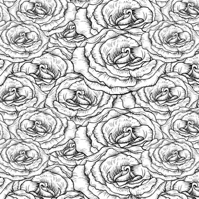 Ceramic Decals - Rose Buds (Black, 19 x 13 inch)