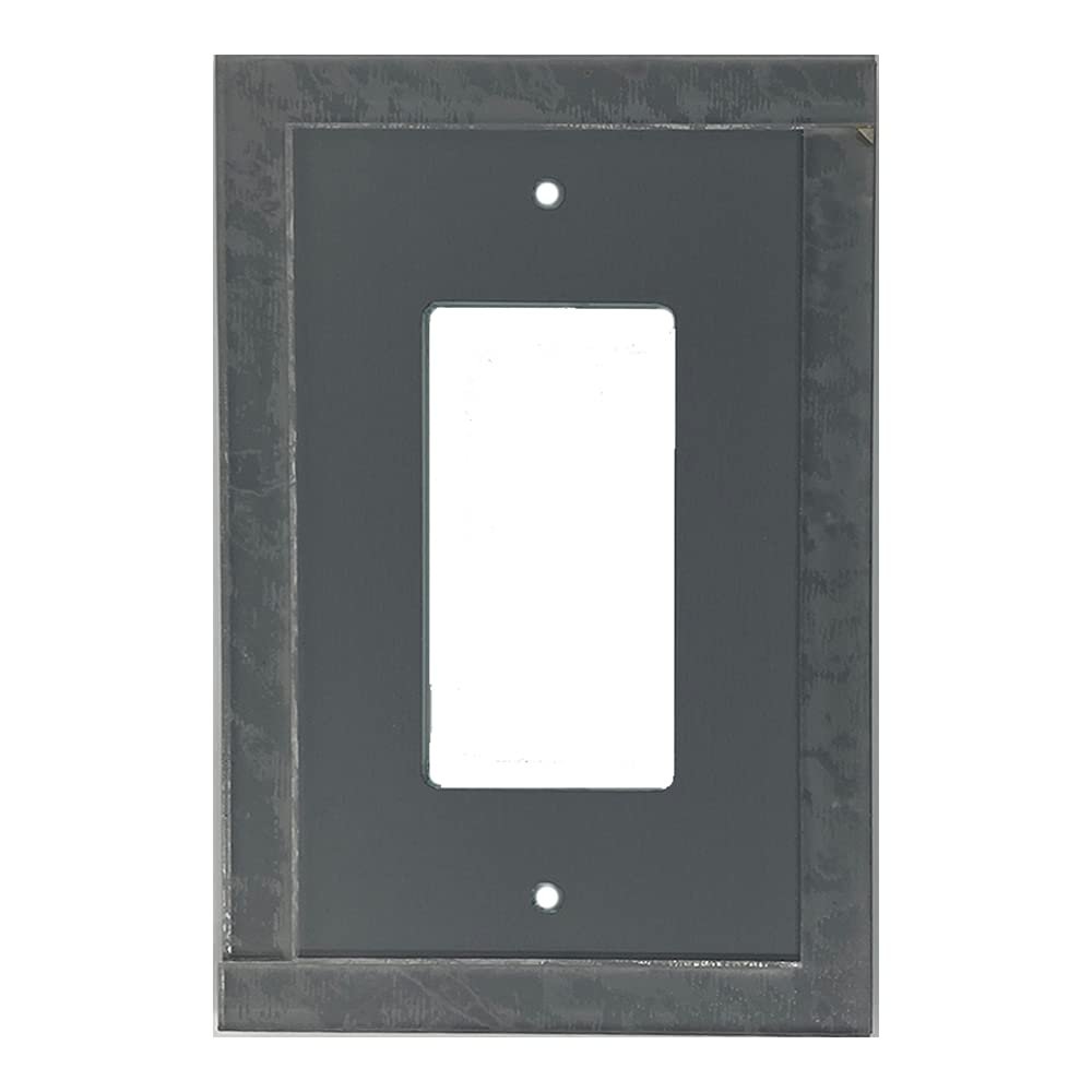 GlassAlike Single Decora(GFI) | Premium 3/16" Thick Acrylic Mirror GFCI/Rocker Wall Plate Cover with Gasket/Frame for Flush Mount | Oversized 3-7/16"x 5" | Looks Like Glass Mirror Only Better|3 Pack