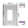 GlassAlike Single Decora(GFI) | Premium 3/16" Thick Acrylic Mirror GFCI/Rocker Wall Plate Cover with Gasket/Frame for Flush Mount | Oversized 3-7/16"x 5" | Looks Like Glass Mirror Only Better|3 Pack view 3