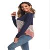 Andongnywell Women's Long-Sleeved one-Neck Loose Twist Casual T-Shirt Casual Soft Knot Side Twists Knit Blouse Top (Blue 1,Small) view 3