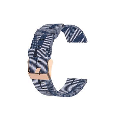 22mm Canvas Quick Release Watch Band Strap Compatible with Garmin Forerunner 745 /Vivoactive 4 Washable Replacement Sport Straps Sport Wristbands for Forerunner 745 GPS Running watch (DBlue)