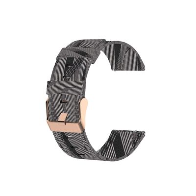 22mm Canvas Quick Release Watch Band Strap Compatible with Garmin Forerunner 745 /Vivoactive 4 Washable Replacement Sport Straps Sport Wristbands for Forerunner 745 GPS Running watch (Black)