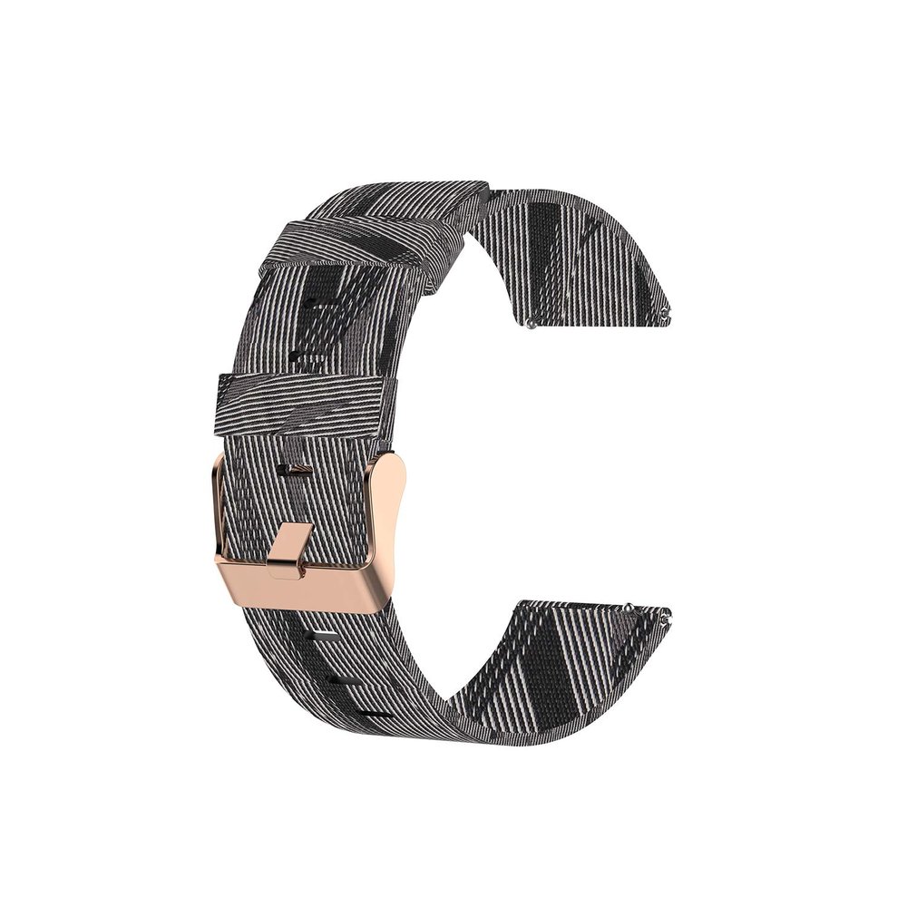 22mm Canvas Quick Release Watch Band Strap Compatible with Garmin Forerunner 745 /Vivoactive 4 Washable Replacement Sport Straps Sport Wristbands for Forerunner 745 GPS Running watch (Black)