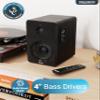 Majority D40 Active Bookshelf Speakers | Powered Stereo Studio Speakers | Powerful Amplified 2.0 Channel Sound | Bluetooth, Optical, RCA, USB & Aux Playback | Digital Controls | HiFi Speakers view 4