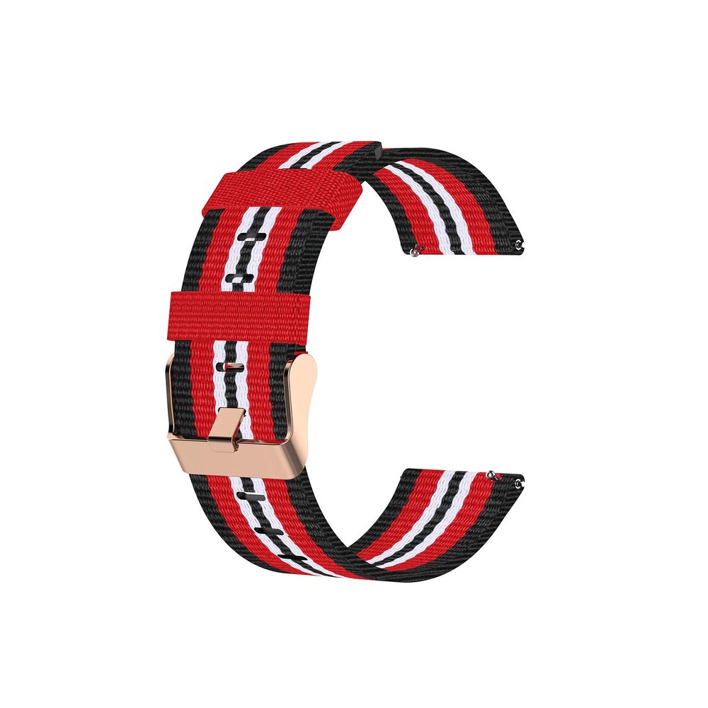 22mm Canvas Quick Release Watch Band Strap Compatible with Garmin Forerunner 745 /Vivoactive 4 Washable Replacement Sport Straps Sport Wristbands for Forerunner 745 GPS Running watch (Red)