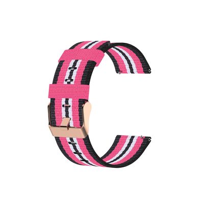22mm Canvas Quick Release Watch Band Strap Compatible with Garmin Forerunner 745 /Vivoactive 4 Washable Replacement Sport Straps Sport Wristbands for Forerunner 745 GPS Running watch (Rose)