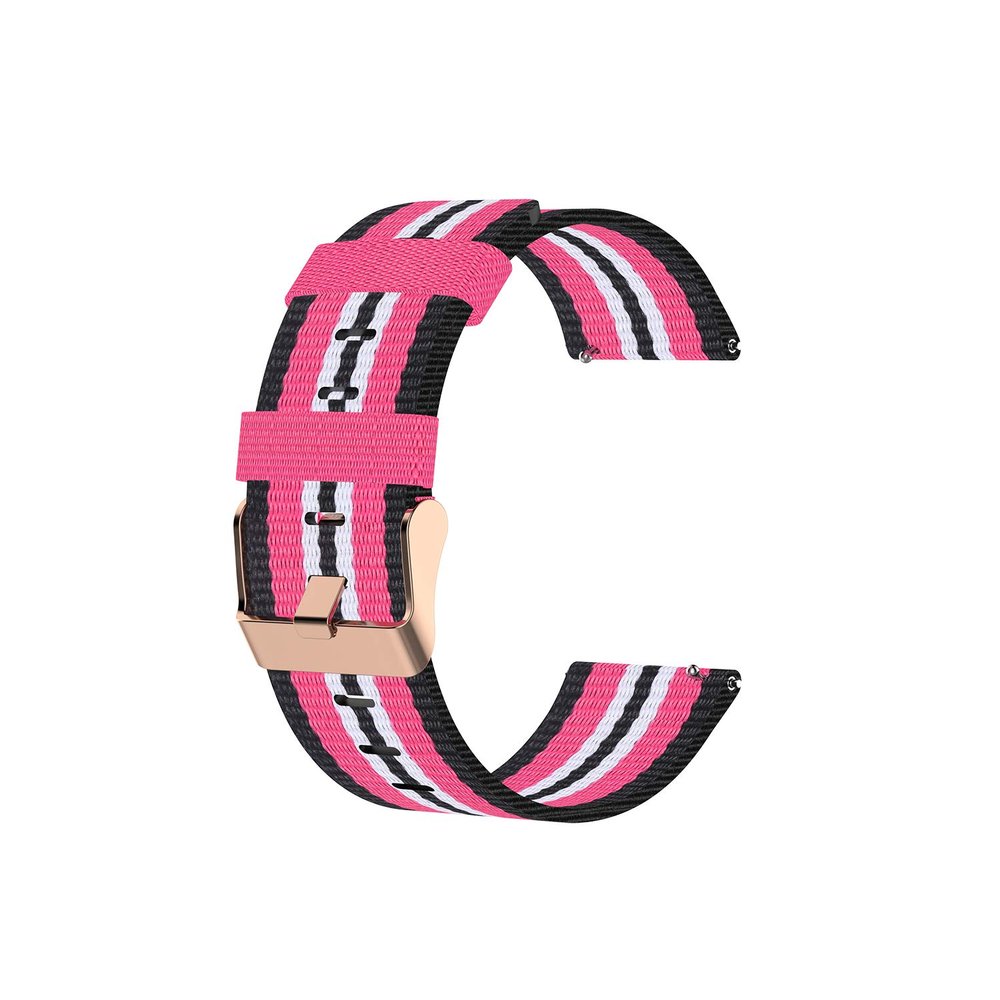 22mm Canvas Quick Release Watch Band Strap Compatible with Garmin Forerunner 745 /Vivoactive 4 Washable Replacement Sport Straps Sport Wristbands for Forerunner 745 GPS Running watch (Rose)