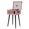 Arkrocket Discovery 3-Speed Bluetooth Record Player Retro Console Turntable with Built-in Speakers and Removable Legs (Pink) view 1