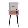 Arkrocket Discovery 3-Speed Bluetooth Record Player Retro Console Turntable with Built-in Speakers and Removable Legs (Pink) view 2