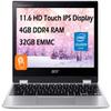 Acer 11.6" Touchscreen Convertible Spin 311 Chromebook Laptop, 32GB Storage, Silver (CP311-3H-K23X) view 1