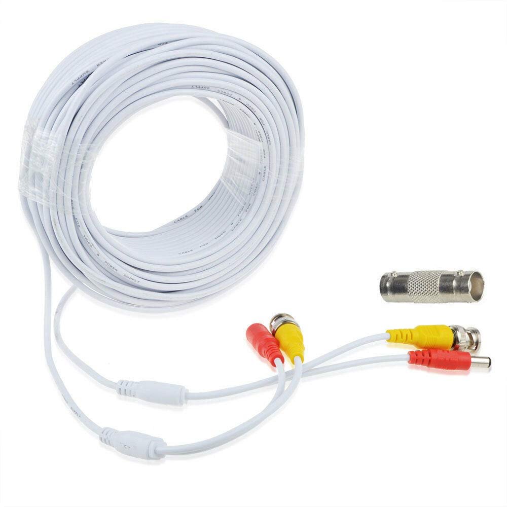 yanw 150ft BNC Video Power Wire Cord for Swann Night Owl CCTV Cameras Cable White