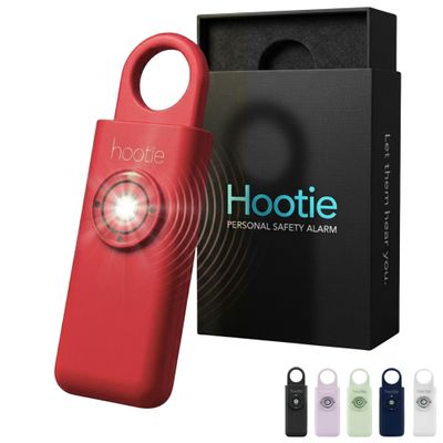 HOOTIE Personal Safety Alarm for Women, Men and Kids 130dB Personal Alarm Keychain, Pull Pin Safety Alarm Keychain with Strobe Light, Self-Defense Alarm for Campus, Travel and Running Red