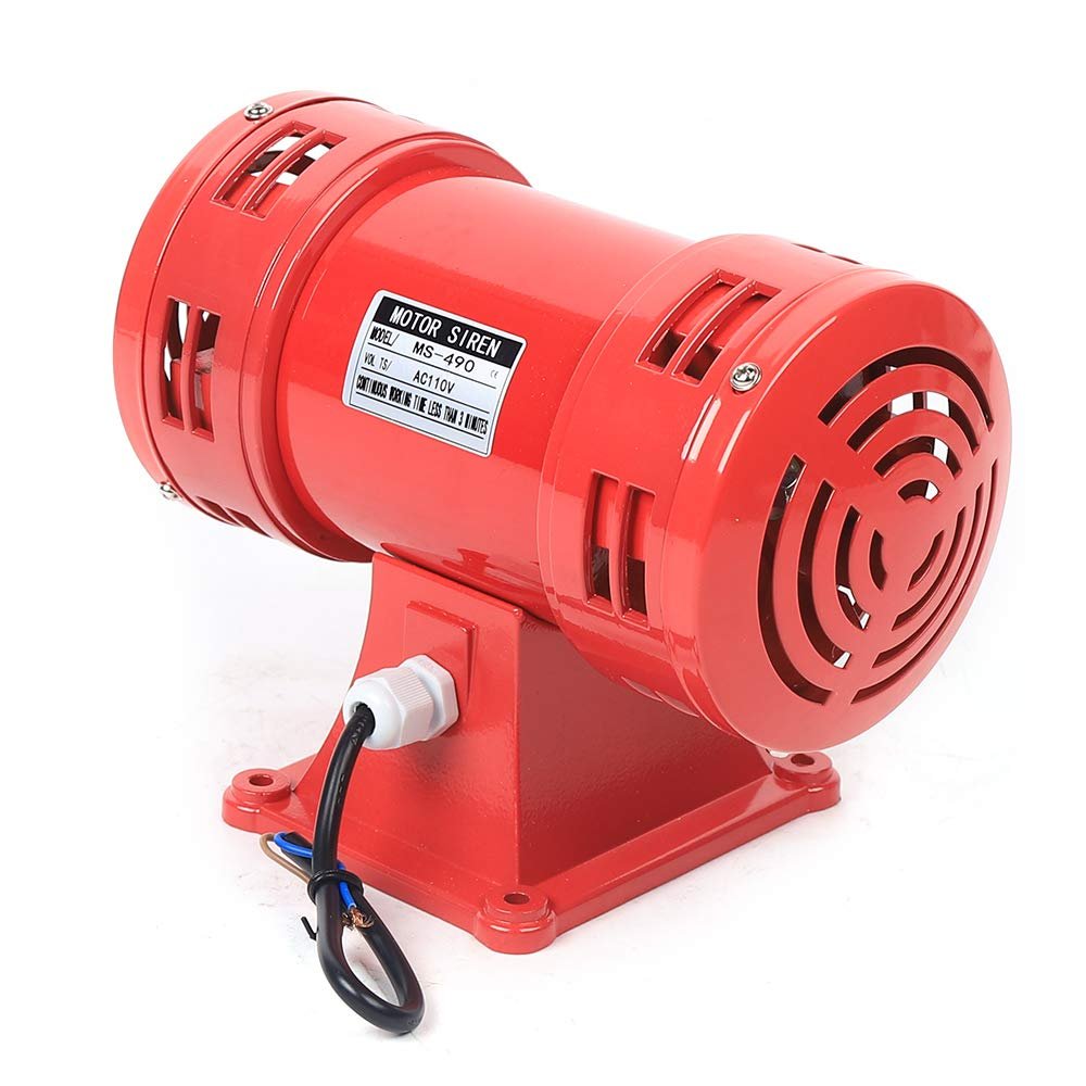 Industry Electric Air Siren Air Raid Horn Motor Driven Siren Continuous Alarm MS-490 140db RED
