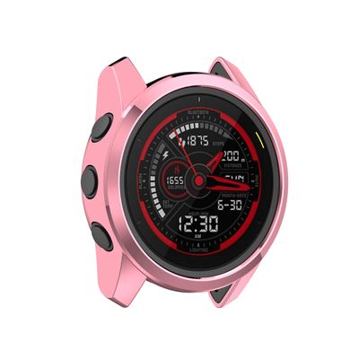 BabyValley Case Compatible with Garmin Forerunner 745 Case Screen Protector Slim TPU Plated Case Bumper Shell Protective Cover for Forerunner 745 (Pink)
