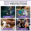 HOOTIE Personal Safety Alarm for Women, Men and Kids 130dB Personal Alarm Keychain, Pull Pin Safety Alarm Keychain with Strobe Light, Self-Defense Alarm for Campus, Travel and Running White view 4