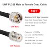 MOOKEERF PL-259 UHF CB Coax Cable - 10FT, RG58 PL-259 UHF Male to Female Low Loss Antenna Extension Jumper for HAM Radio, Antenna Analyzer, Dummy Load, SWR Meter view 2