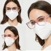 Anti-Fog Anti-Saliva Safety Glasses UV Protection Blue Light Blocking Goggles for Men Women Square Frame Clear Lens view 2