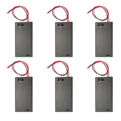 2AA Battery Holder, 6 Pcs 2 x 1.5V AA Battery Case with Switch, 2X 1.5V AA Battery Caddy Wire Leads for Electronic DIY