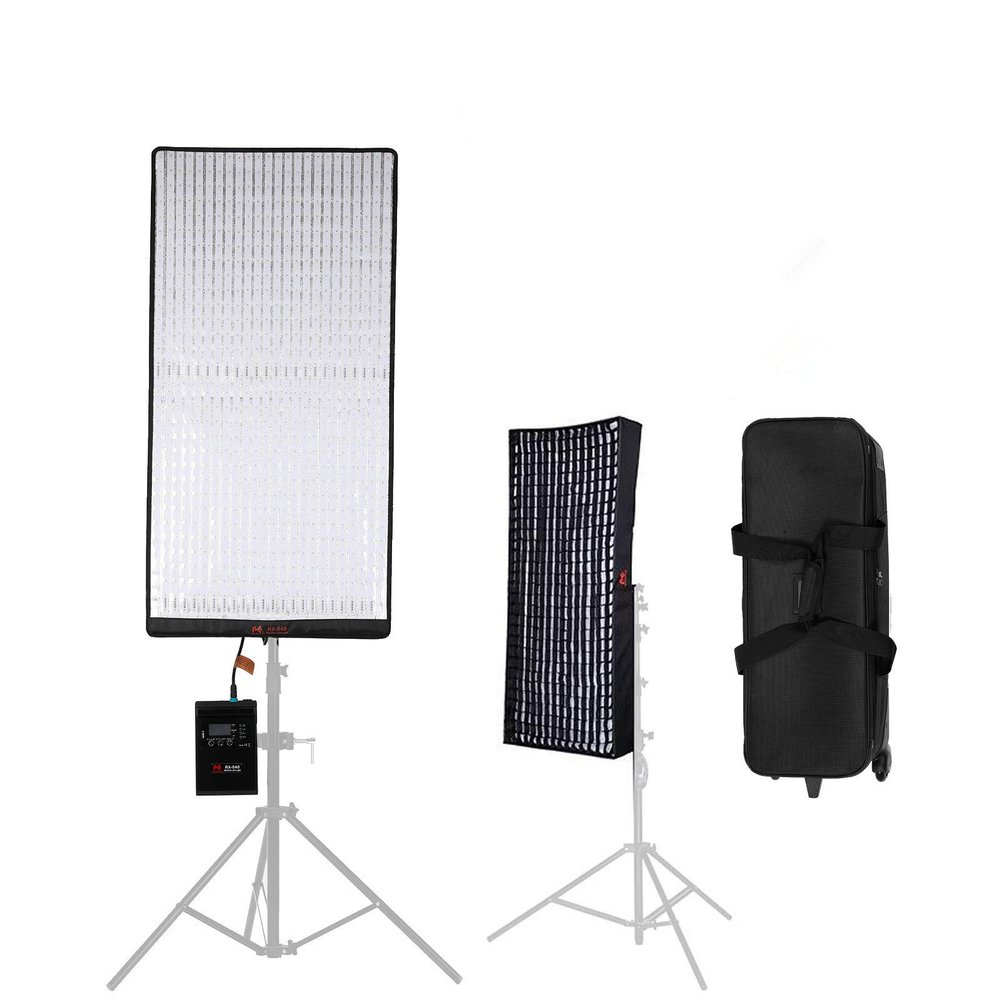 FalconEyes RX-848 300W RGB LED Video Roll Flex Light Color Temperature 2800K-10000K, Built in 8 Scene Modes Support APP Control with Honeycomb Grid Softbox,HSI Control