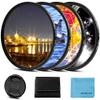 62mm Star Filter 4 Pieces Starburst Lens Filter(4 Points,6 Points,8 Points,12 Points) with Centre Pinch Lens Cap for Canon Nikon Sony Olympus Pentax and Other DSLR Cameras + 4 Slot Filter Pouch view 1